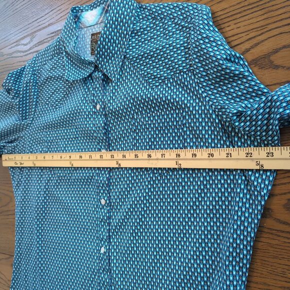 Roper Womens Blue Western Shirt size‎ XL Long Sleeve Snap Button Cowgirl - Picture 10 of 16